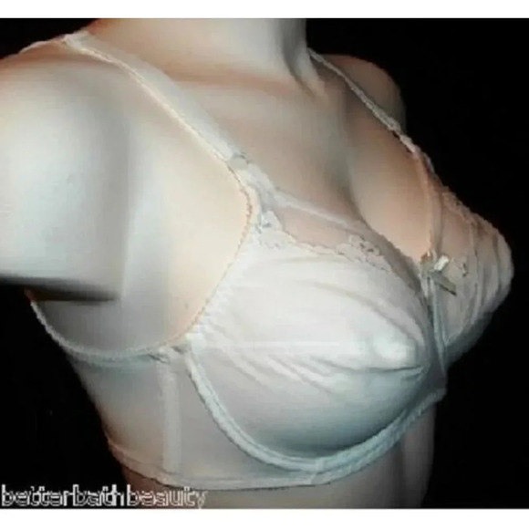 38B Bali 180 0180 Flower Underwire Bra White NEW WITH TAGS - Picture 5 of 5